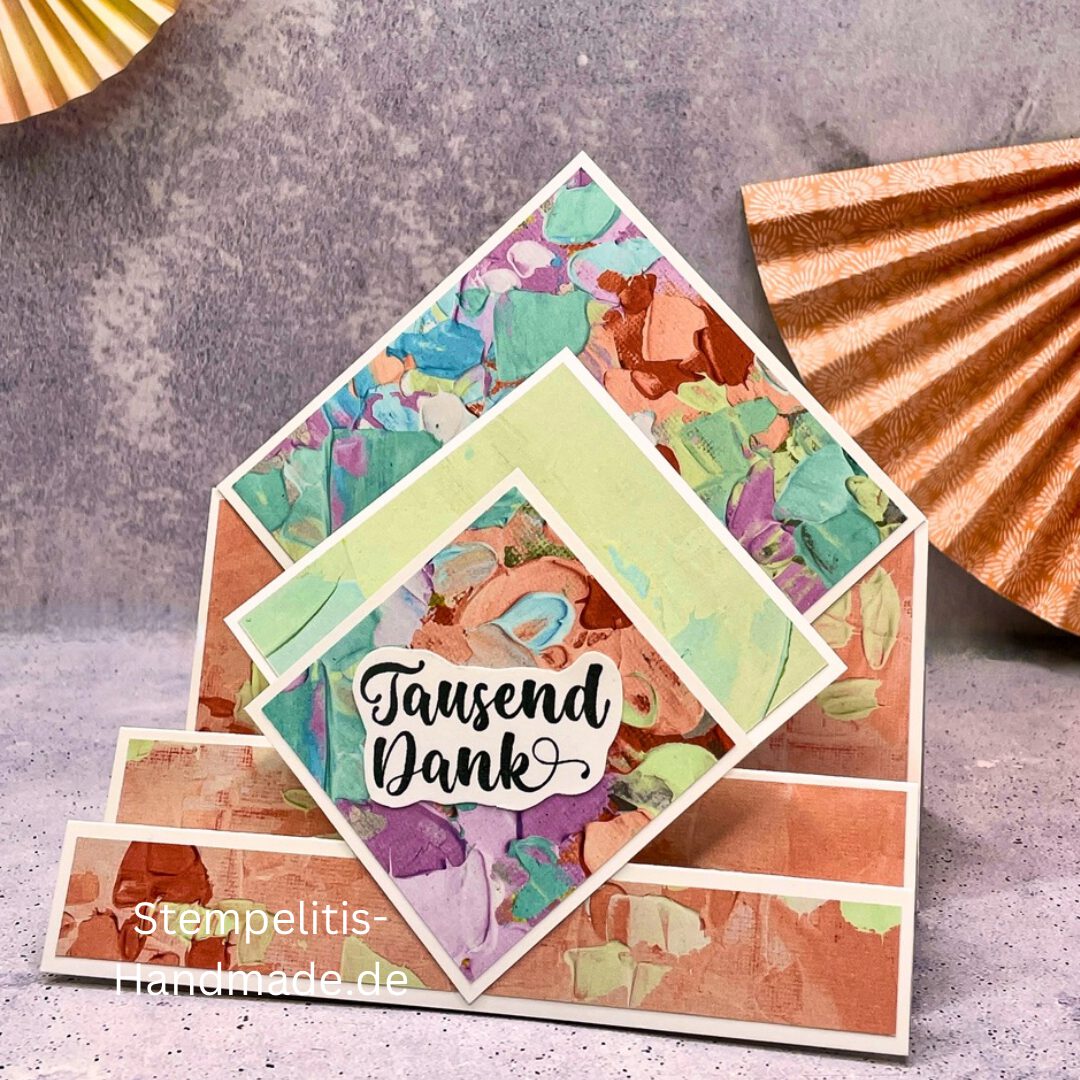Triple Diamond Stepper Card, Fun-fold, Karten basteln, Stampin Up, handmade, Anleitung