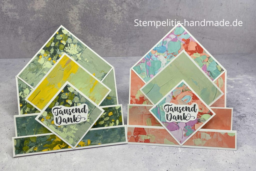 Triple Diamond Stepper Card, Fun-fold, Karten basteln, Stampin Up, handmade, Anleitung