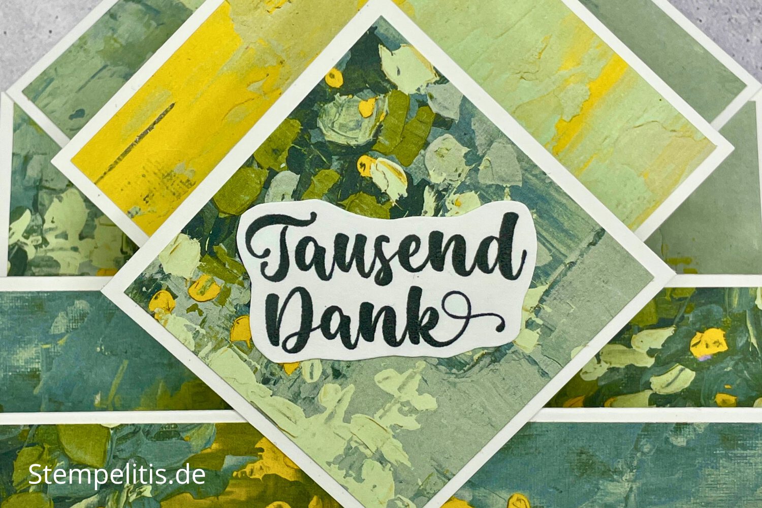 Triple Diamond Stepper Card, Fun-fold, Karten basteln, Stampin Up, handmade, Anleitung