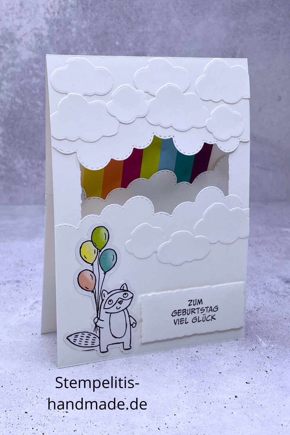 Regenbogenkarte, Party im Zoo, handmade, Karte basteln, Stampin Up