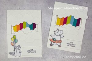 Regenbogenkarte, Party im Zoo, handmade, Karte basteln, Stampin Up