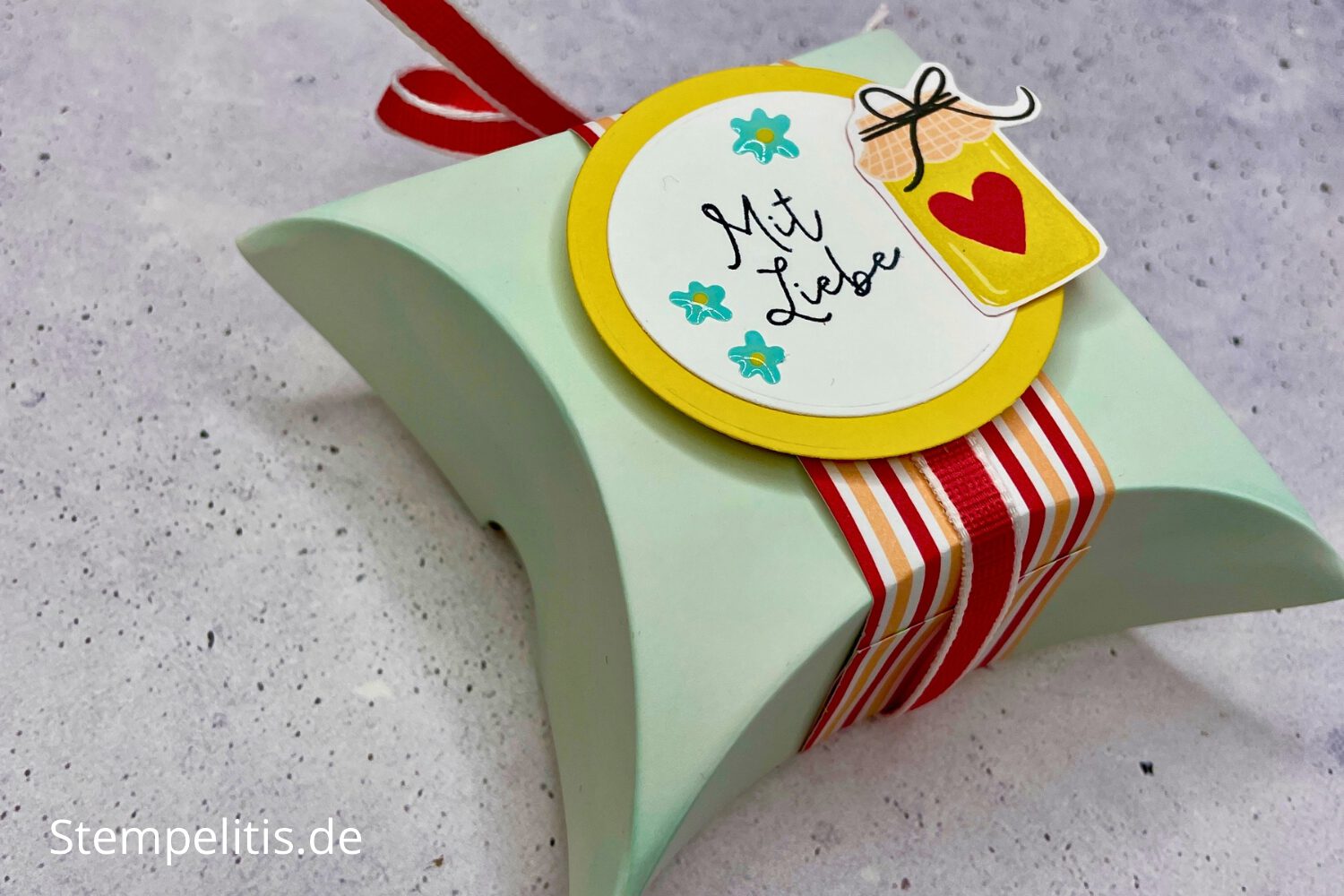 Kissenschachtel, Pillowbox, Verpackung, Anleitung, Stampin Up, handmade
