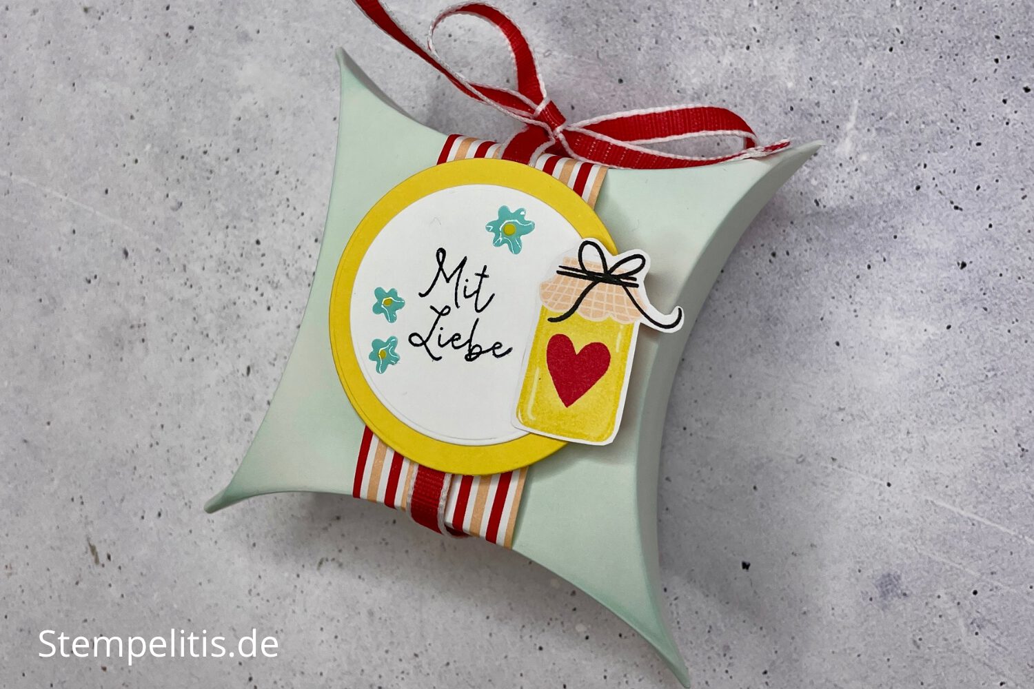 Kissenschachtel, Pillowbox, Verpackung, Anleitung, Stampin Up, handmade