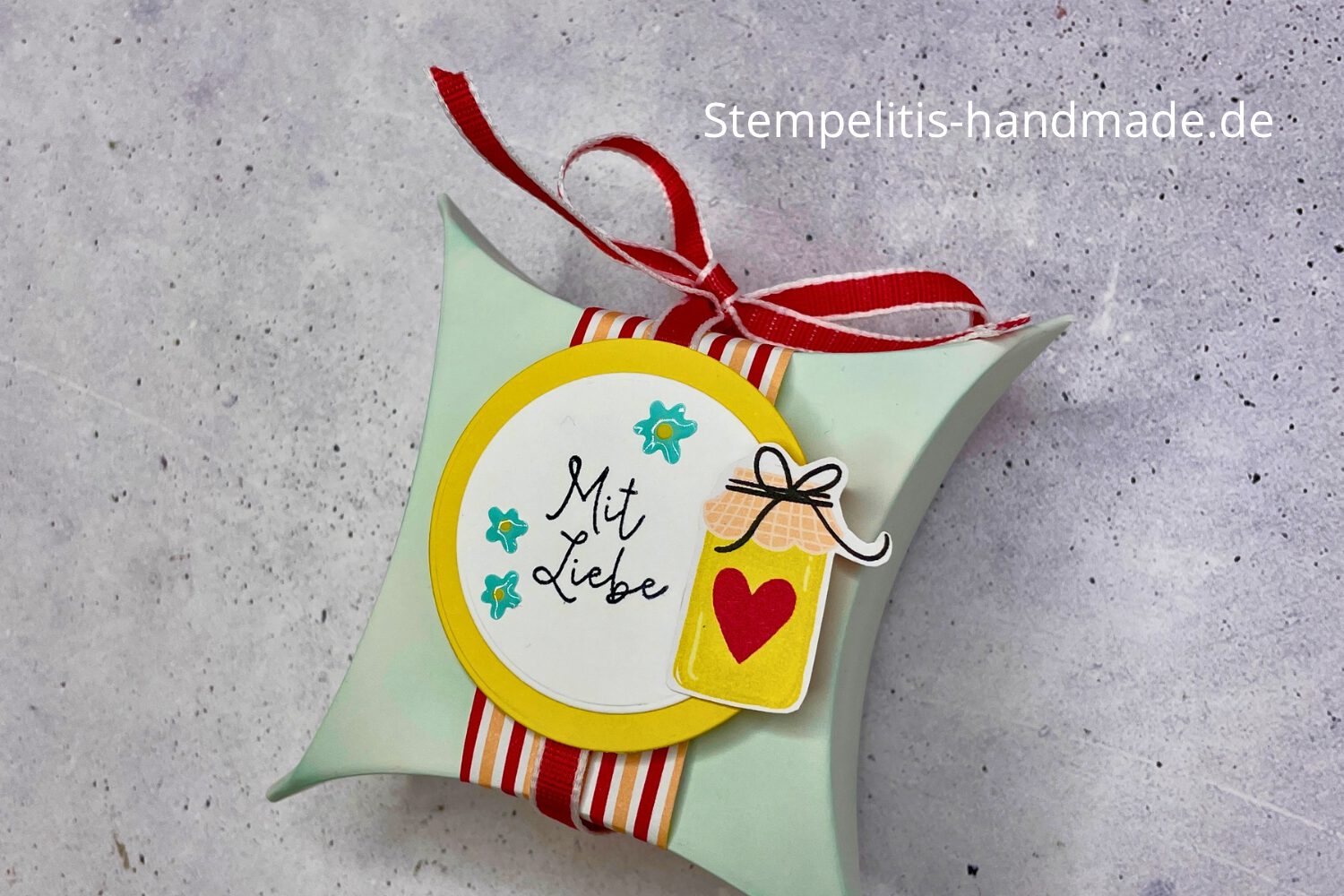 Kissenschachtel, Pillowbox, Verpackung, Anleitung, Stampin Up, handmade