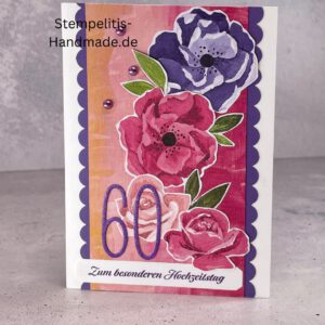 60. Hochzeitstag, handgemachte Hochzeitskarte, Stampin’ Up Karte, Hochzeitseinladung DIY, personalisierte Hochzeitskarte, Vintage Hochzeitskarte, elegante Hochzeitskarte, kreative Hochzeitseinladung, Hochzeitspapeterie handmade, individuelle Hochzeitseinladung, Hochzeitseinladung mit Stempeln, Hochzeitskarte mit Prägedruck, romantische Hochzeitskarte, Hochzeitseinladung aus Papier, handgemachte Karten Hochzeit, Stampin’ Up Produkte Hochzeit