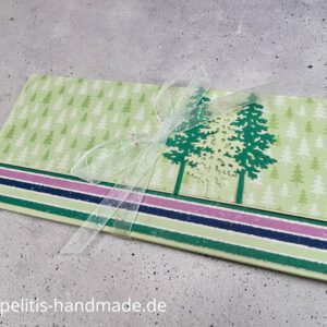 Weihnachtsbäume | Aufklappkarte mit Einsteckkarte und Gutscheinfach