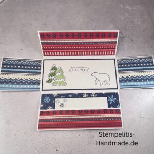 Explosionskarte, Weihnachtskarte, handgemachte Karte, Stampin Up Karte, Explosionskarte kaufen, Aufklappkarte, Gutschein Verpackung Karte, Geldgeschenk Karte handmade