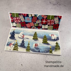 Gutschein, Weihnachtskarte, handgemachte Karte, Stampin Up Karte, Explosionskarte kaufen, Aufklappkarte, Gutschein Verpackung Karte, Geldgeschenk Karte handmade