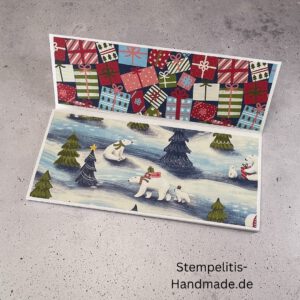 Gutscheinkarte, Weihnachtskarte, handgemachte Karte, Stampin Up Karte, Explosionskarte kaufen, Aufklappkarte, Gutschein Verpackung Karte, Geldgeschenk Karte handmade