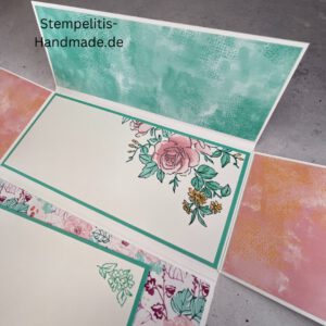 Rosen, Weihnachtskarte, handgemachte Karte, Stampin Up Karte, Explosionskarte kaufen, Aufklappkarte, Gutschein Verpackung Karte, Geldgeschenk Karte handmade