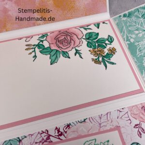 Rosen, Weihnachtskarte, handgemachte Karte, Stampin Up Karte, Explosionskarte kaufen, Aufklappkarte, Gutschein Verpackung Karte, Geldgeschenk Karte handmade