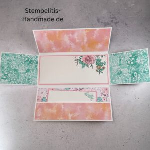 Gutscheinkarte, Weihnachtskarte, handgemachte Karte, Stampin Up Karte, Explosionskarte kaufen, Aufklappkarte, Gutschein Verpackung Karte, Geldgeschenk Karte handmade