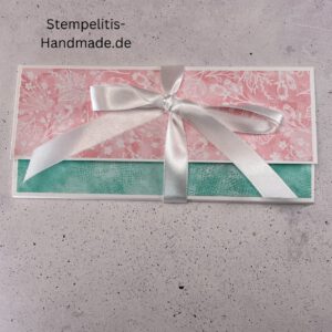 Rosenzauber Gutscheinkarte, Weihnachtskarte, handgemachte Karte, Stampin Up Karte, Explosionskarte kaufen, Aufklappkarte, Gutschein Verpackung Karte, Geldgeschenk Karte handmade