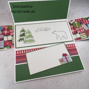 Eine wunderbare Weihnachtszeit, Weihnachtskarte, handgemachte Karte, Stampin Up Karte, Explosionskarte kaufen, Aufklappkarte, Gutschein Verpackung Karte, Geldgeschenk Karte handmade