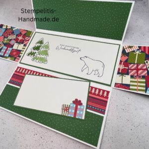 Eine wunderbare Weihnachtszeit, Weihnachtskarte, handgemachte Karte, Stampin Up Karte, Explosionskarte kaufen, Aufklappkarte, Gutschein Verpackung Karte, Geldgeschenk Karte handmade