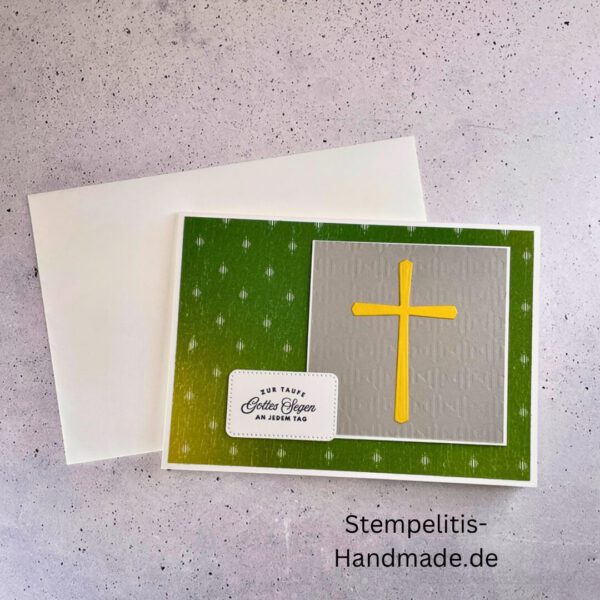 handgemachte Taufkarte, Taufkarte Schmetterlinge, Karte zur Taufe Pastell, Stampin Up Taufkarte, individuelle Glückwunschkarte Taufe, elegante Taufkarten kaufen