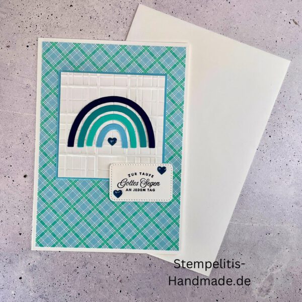 handgemachte Taufkarte, Taufkarte Schmetterlinge, Karte zur Taufe Pastell, Stampin Up Taufkarte, individuelle Glückwunschkarte Taufe, elegante Taufkarten kaufen