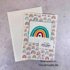 handgemachte Taufkarte, Taufkarte Schmetterlinge, Karte zur Taufe Pastell, Stampin Up Taufkarte, individuelle Glückwunschkarte Taufe, elegante Taufkarten kaufen