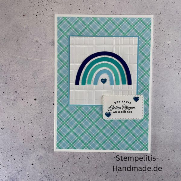 handgemachte Taufkarte, Taufkarte Schmetterlinge, Karte zur Taufe Pastell, Stampin Up Taufkarte, individuelle Glückwunschkarte Taufe, elegante Taufkarten kaufen