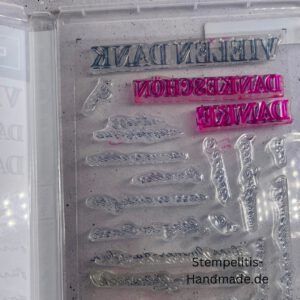 Dekoratives Dankeschön, Stampin’ Up Stempelset gebraucht, Klarsicht-Stempel kaufen, Photopolymer Stempel günstig, Bastelbedarf online kaufen, Scrapbooking Stempel, kreative Stempelideen