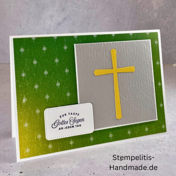 handgemachte Taufkarte, Taufkarte Schmetterlinge, Karte zur Taufe Pastell, Stampin Up Taufkarte, individuelle Glückwunschkarte Taufe, elegante Taufkarten kaufen