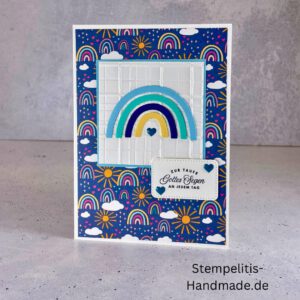 handgemachte Taufkarte, Taufkarte Schmetterlinge, Karte zur Taufe Pastell, Stampin Up Taufkarte, individuelle Glückwunschkarte Taufe, elegante Taufkarten kaufen
