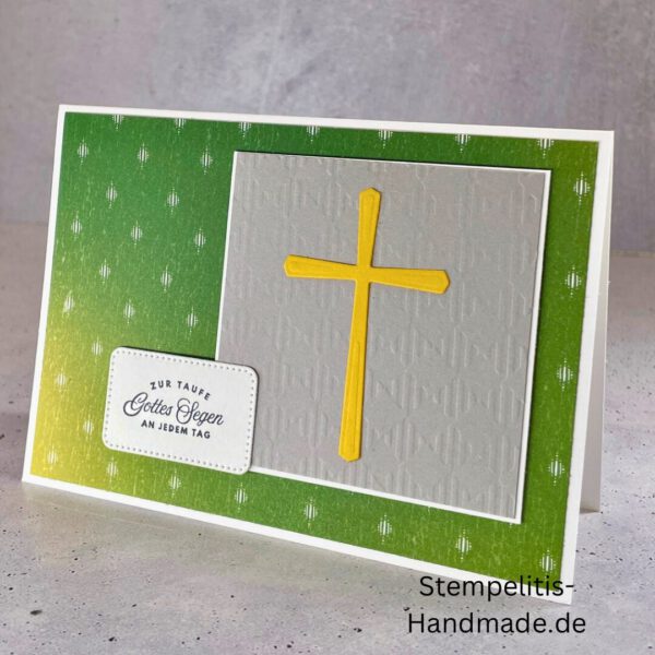 handgemachte Taufkarte, Taufkarte Schmetterlinge, Karte zur Taufe Pastell, Stampin Up Taufkarte, individuelle Glückwunschkarte Taufe, elegante Taufkarten kaufen