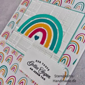 handgemachte Taufkarte, Taufkarte Schmetterlinge, Karte zur Taufe Pastell, Stampin Up Taufkarte, individuelle Glückwunschkarte Taufe, elegante Taufkarten kaufen