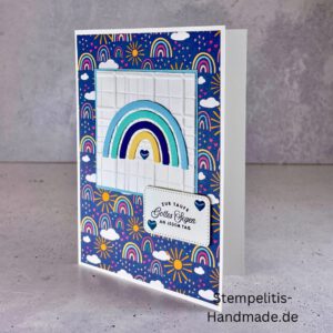handgemachte Taufkarte, Taufkarte Schmetterlinge, Karte zur Taufe Pastell, Stampin Up Taufkarte, individuelle Glückwunschkarte Taufe, elegante Taufkarten kaufen