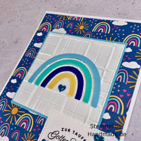 handgemachte Taufkarte, Taufkarte Schmetterlinge, Karte zur Taufe Pastell, Stampin Up Taufkarte, individuelle Glückwunschkarte Taufe, elegante Taufkarten kaufen