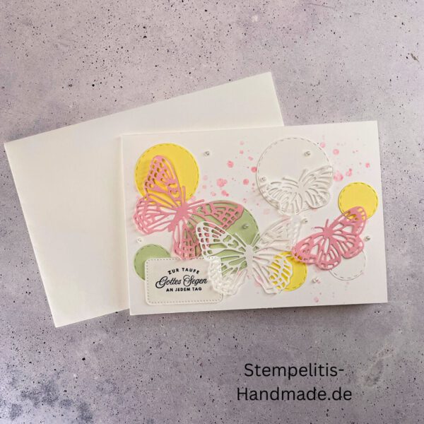 handgemachte Karte zur Taufe, Stampin’ Up Taufkarte, individuelle Glückwunschkarte Taufe, personalisierte Taufkarte, Unikat Karte Taufe, elegante Taufkarte kaufen