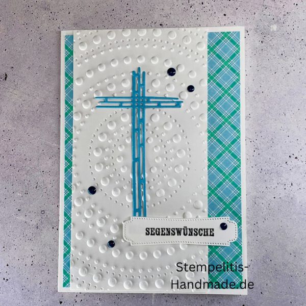 handgemachte Taufkarte, Taufkarte mit Kreuz, Karte zur Taufe Pastell, Stampin Up Taufkarte, individuelle Glückwunschkarte Taufe, elegante Taufkarten kaufen