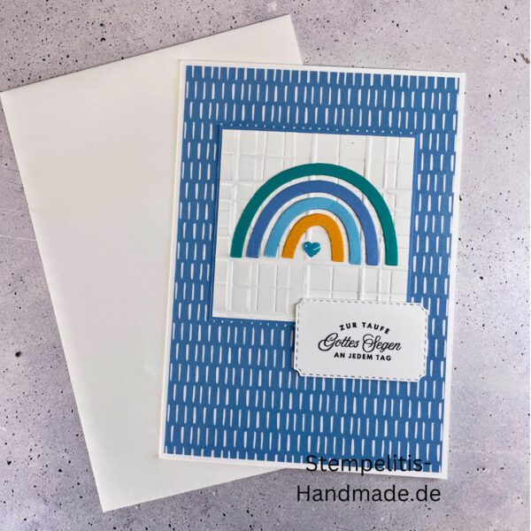 handgemachte Taufkarte, Taufkarte Schmetterlinge, Karte zur Taufe Pastell, Stampin Up Taufkarte, individuelle Glückwunschkarte Taufe, elegante Taufkarten kaufen