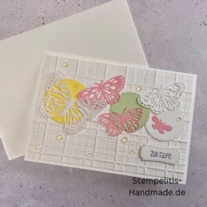 handgemachte Karte zur Taufe, Stampin’ Up Taufkarte, individuelle Glückwunschkarte Taufe, personalisierte Taufkarte, Unikat Karte Taufe, elegante Taufkarte kaufen
