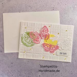 handgemachte Karte zur Taufe, Stampin’ Up Taufkarte, individuelle Glückwunschkarte Taufe, personalisierte Taufkarte, Unikat Karte Taufe, elegante Taufkarte kaufen