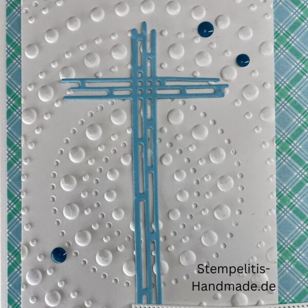 handgemachte Taufkarte, Taufkarte mit Kreuz, Karte zur Taufe Pastell, Stampin Up Taufkarte, individuelle Glückwunschkarte Taufe, elegante Taufkarten kaufen