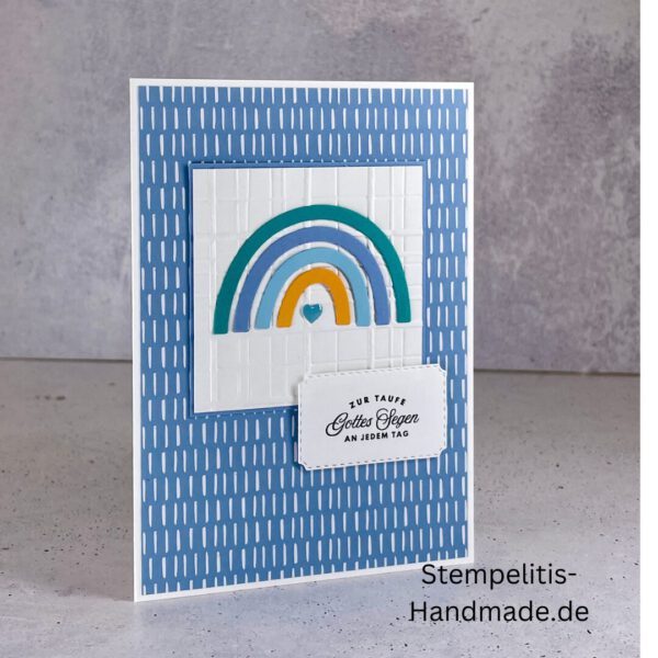 handgemachte Taufkarte, Taufkarte Schmetterlinge, Karte zur Taufe Pastell, Stampin Up Taufkarte, individuelle Glückwunschkarte Taufe, elegante Taufkarten kaufen