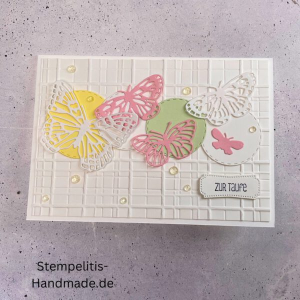 handgemachte Karte zur Taufe, Stampin’ Up Taufkarte, individuelle Glückwunschkarte Taufe, personalisierte Taufkarte, Unikat Karte Taufe, elegante Taufkarte kaufen
