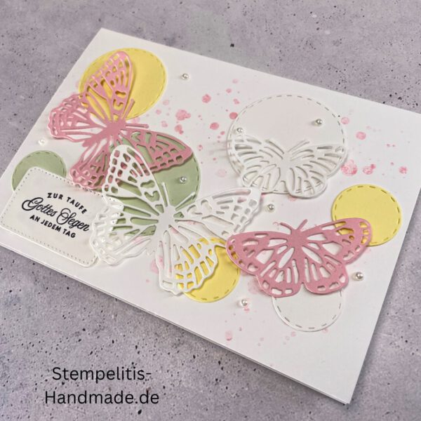 handgemachte Karte zur Taufe, Stampin’ Up Taufkarte, individuelle Glückwunschkarte Taufe, personalisierte Taufkarte, Unikat Karte Taufe, elegante Taufkarte kaufen