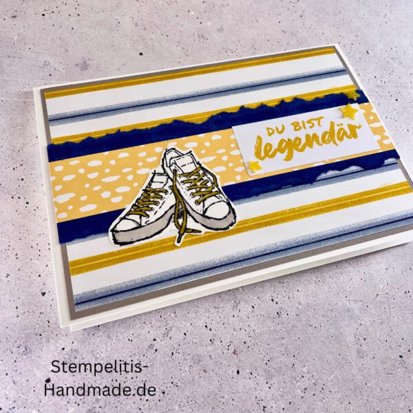 handgemachte Karte, Stampin’ Up!, Grußkarte kaufen, kreative Kartenideen, individuelle Karten, Grußkarten, Geburtstagskarte, handmade, personalisiert, Glückwunschkarte, DIY, kreative Karten, individuelle Designs, hochwertig, einzigartig, besondere Anlässe, Geschenkidee, legendär