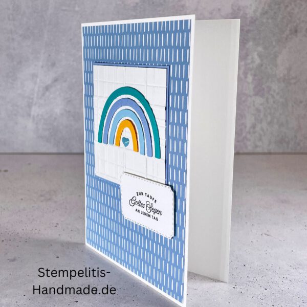 handgemachte Taufkarte, Taufkarte Schmetterlinge, Karte zur Taufe Pastell, Stampin Up Taufkarte, individuelle Glückwunschkarte Taufe, elegante Taufkarten kaufen