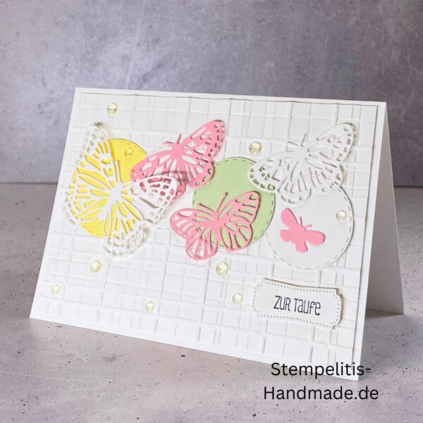 handgemachte Karte zur Taufe, Stampin’ Up Taufkarte, individuelle Glückwunschkarte Taufe, personalisierte Taufkarte, Unikat Karte Taufe, elegante Taufkarte kaufen