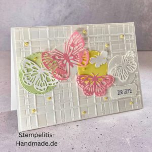 handgemachte Karte zur Taufe, Stampin’ Up Taufkarte, individuelle Glückwunschkarte Taufe, personalisierte Taufkarte, Unikat Karte Taufe, elegante Taufkarte kaufen