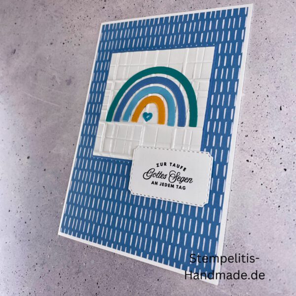 handgemachte Taufkarte, Taufkarte Schmetterlinge, Karte zur Taufe Pastell, Stampin Up Taufkarte, individuelle Glückwunschkarte Taufe, elegante Taufkarten kaufen