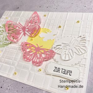 handgemachte Karte zur Taufe, Stampin’ Up Taufkarte, individuelle Glückwunschkarte Taufe, personalisierte Taufkarte, Unikat Karte Taufe, elegante Taufkarte kaufen