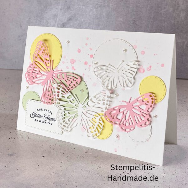 handgemachte Karte zur Taufe, Stampin’ Up Taufkarte, individuelle Glückwunschkarte Taufe, personalisierte Taufkarte, Unikat Karte Taufe, elegante Taufkarte kaufen