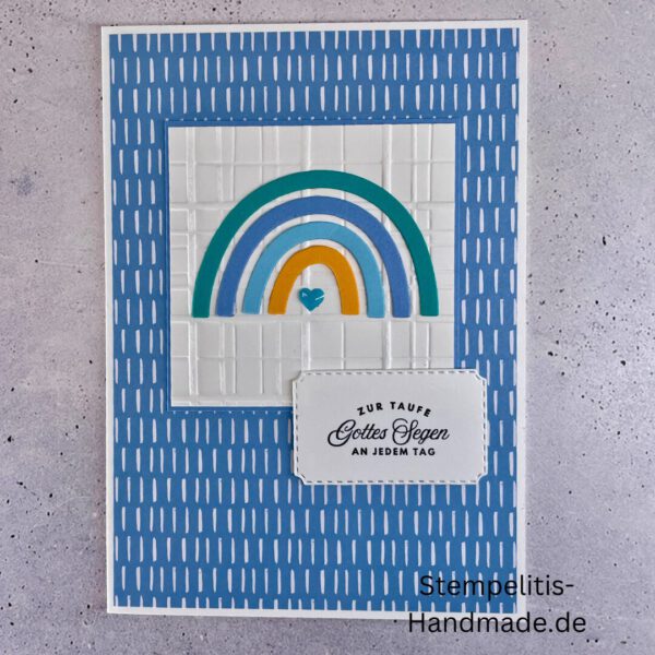 handgemachte Taufkarte, Taufkarte Schmetterlinge, Karte zur Taufe Pastell, Stampin Up Taufkarte, individuelle Glückwunschkarte Taufe, elegante Taufkarten kaufen