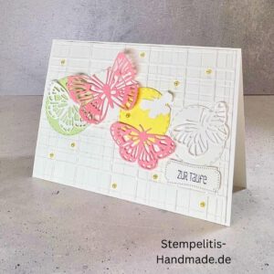 handgemachte Karte zur Taufe, Stampin’ Up Taufkarte, individuelle Glückwunschkarte Taufe, personalisierte Taufkarte, Unikat Karte Taufe, elegante Taufkarte kaufen