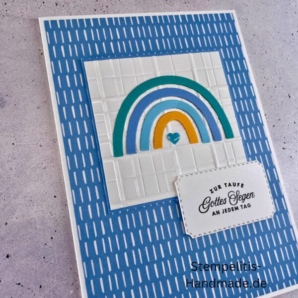 handgemachte Taufkarte, Taufkarte Schmetterlinge, Karte zur Taufe Pastell, Stampin Up Taufkarte, individuelle Glückwunschkarte Taufe, elegante Taufkarten kaufen