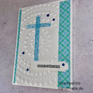handgemachte Taufkarte, Taufkarte mit Kreuz, Karte zur Taufe Pastell, Stampin Up Taufkarte, individuelle Glückwunschkarte Taufe, elegante Taufkarten kaufen